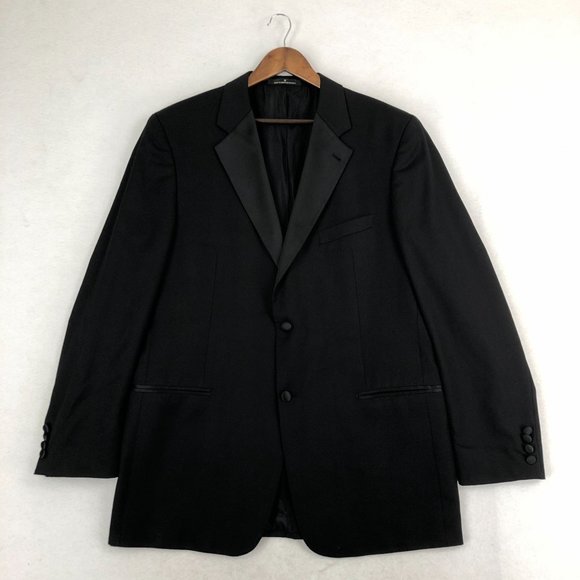 Joseph Abboud Men's Size 43L Black 100% Wool Two-Button Notch Tuxedo Jacket Coat - Picture 1 of 11